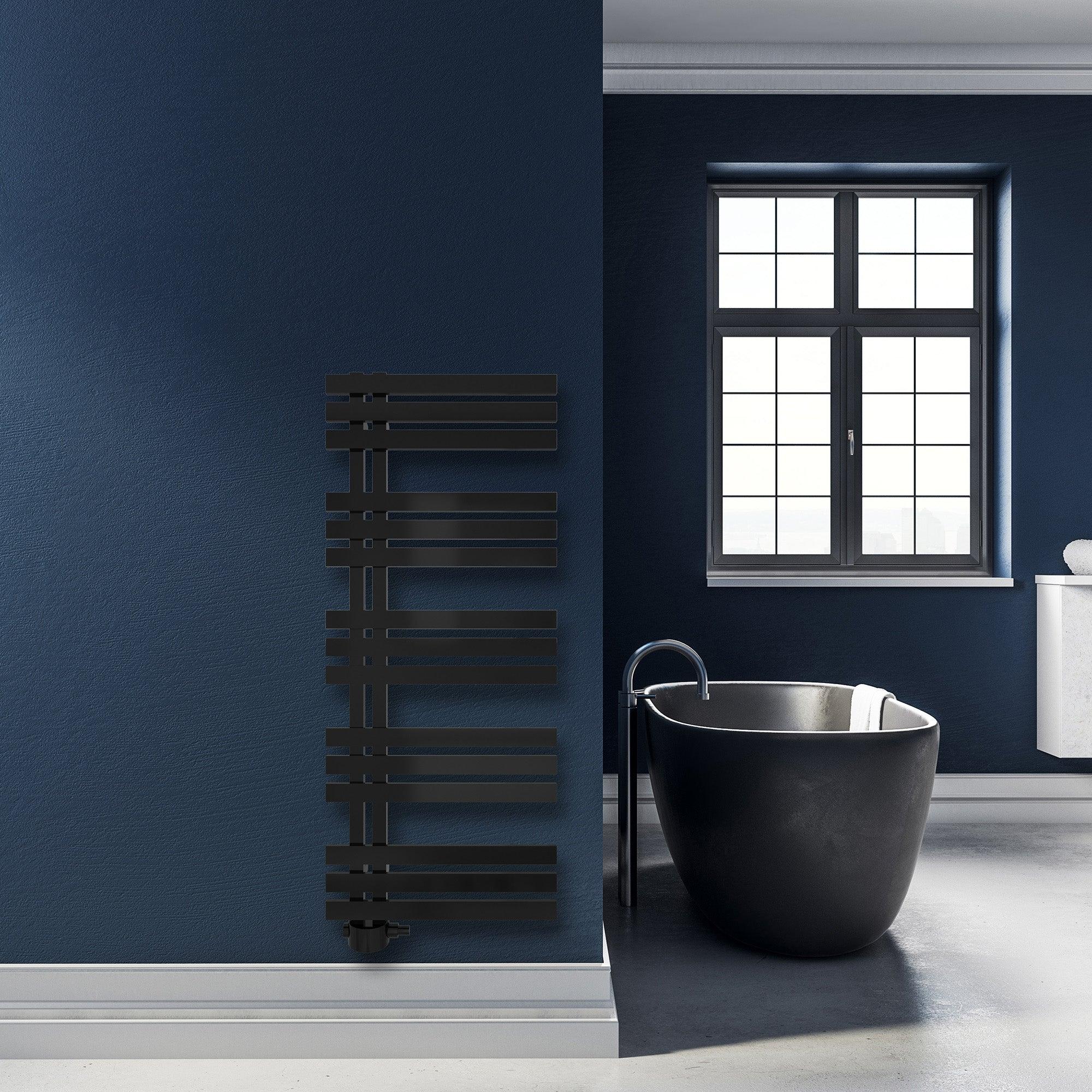 Badheizkörper Abell mit Seitenanschluss schwarz matt - badheizkoerper.net