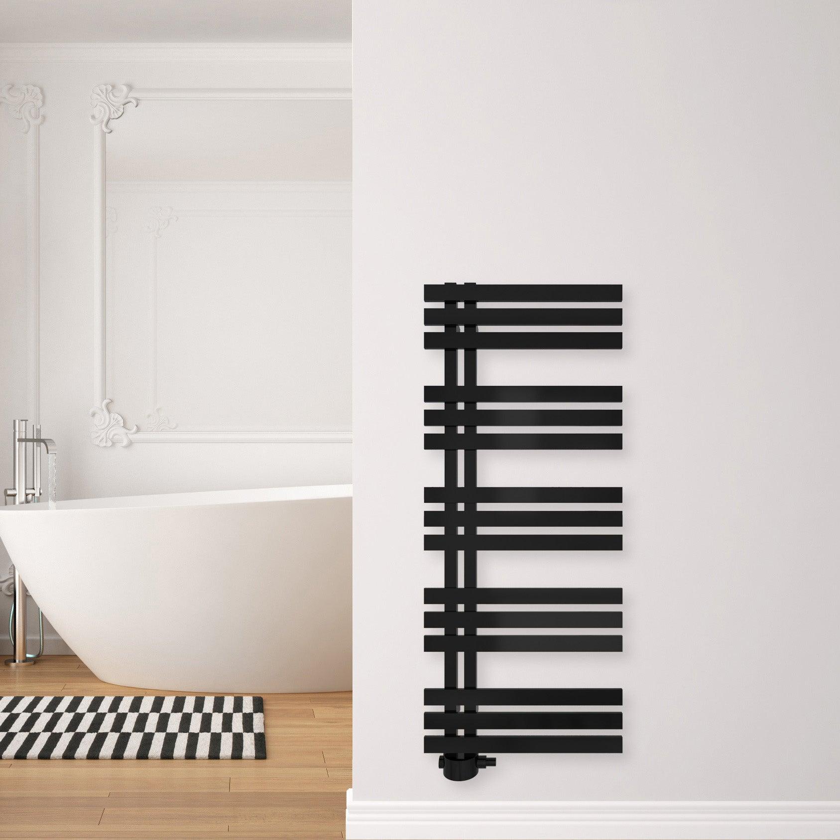Badheizkörper Abell mit Seitenanschluss schwarz matt - badheizkoerper.net