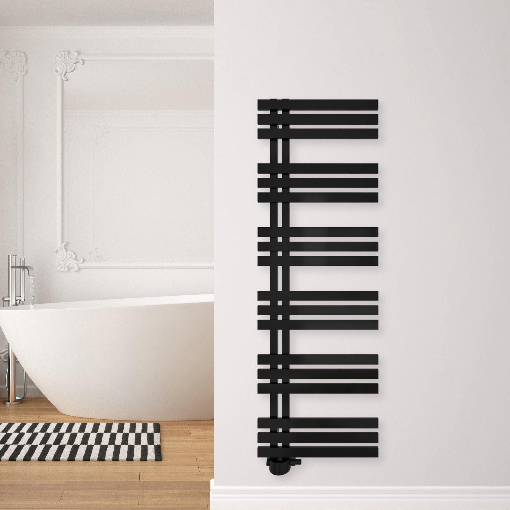 Badheizkörper Abell mit Seitenanschluss schwarz matt - badheizkoerper.net