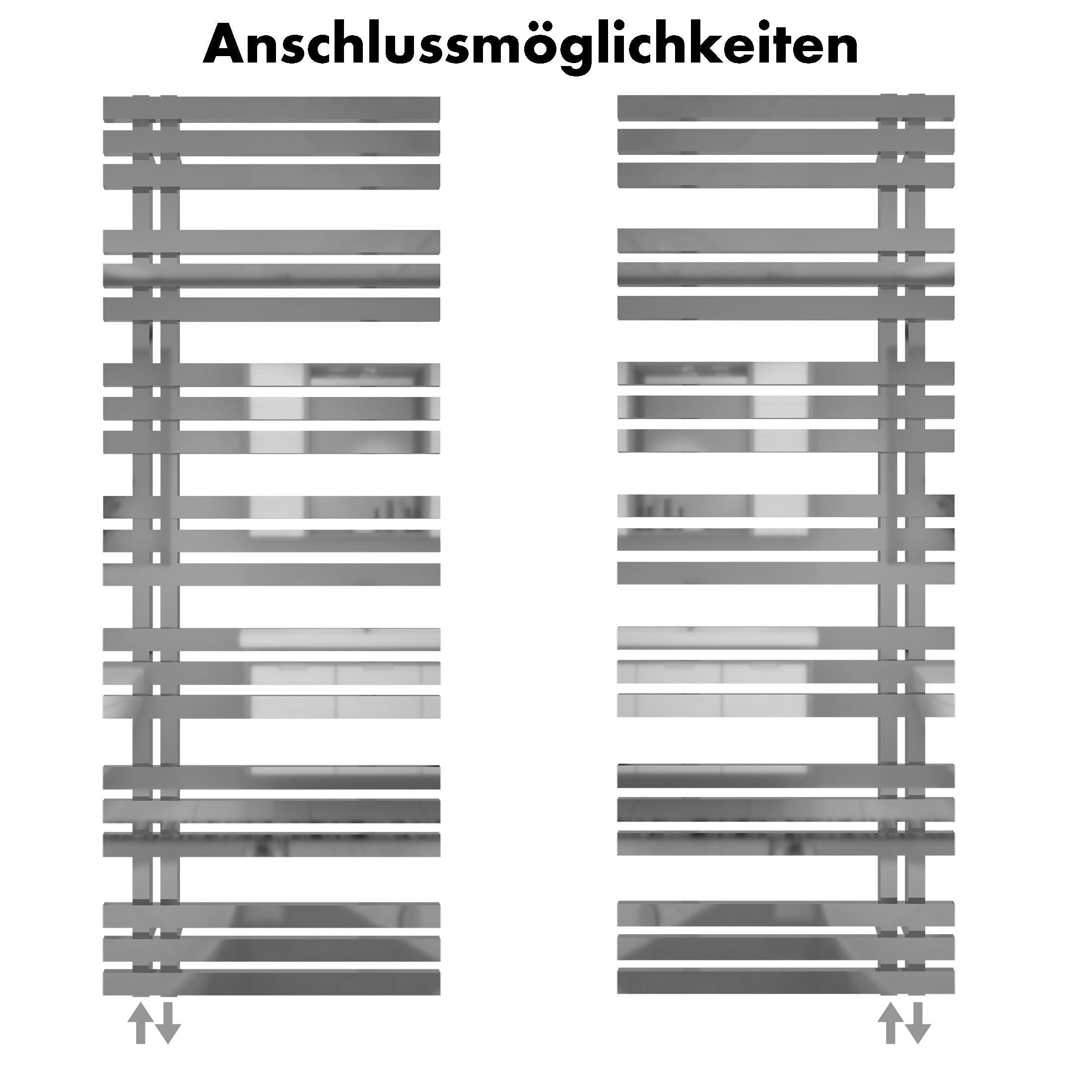 Badheizkörper Abell mit Seitenanschluss chrom - badheizkoerper.net