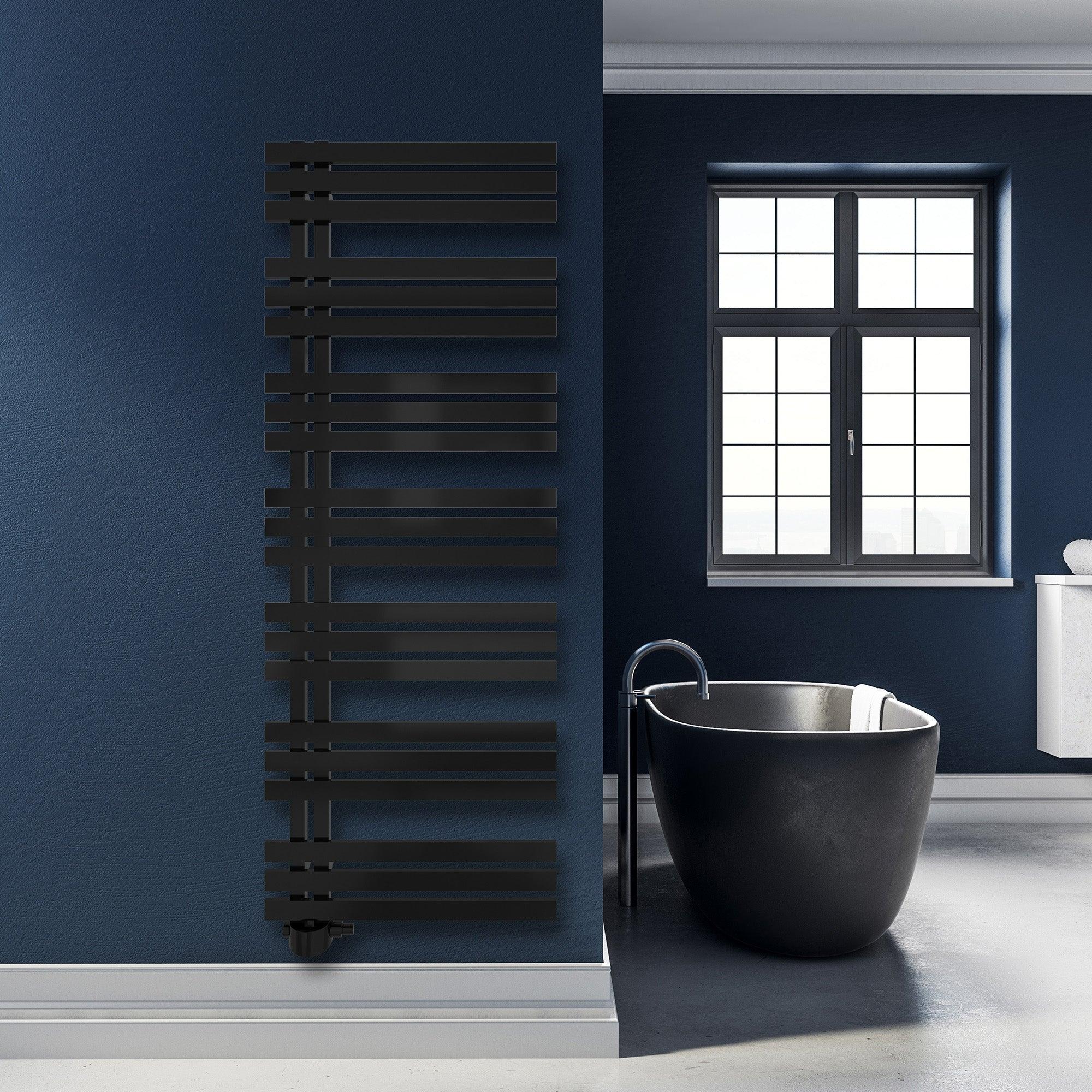 Badheizkörper Abell mit Seitenanschluss schwarz matt - badheizkoerper.net