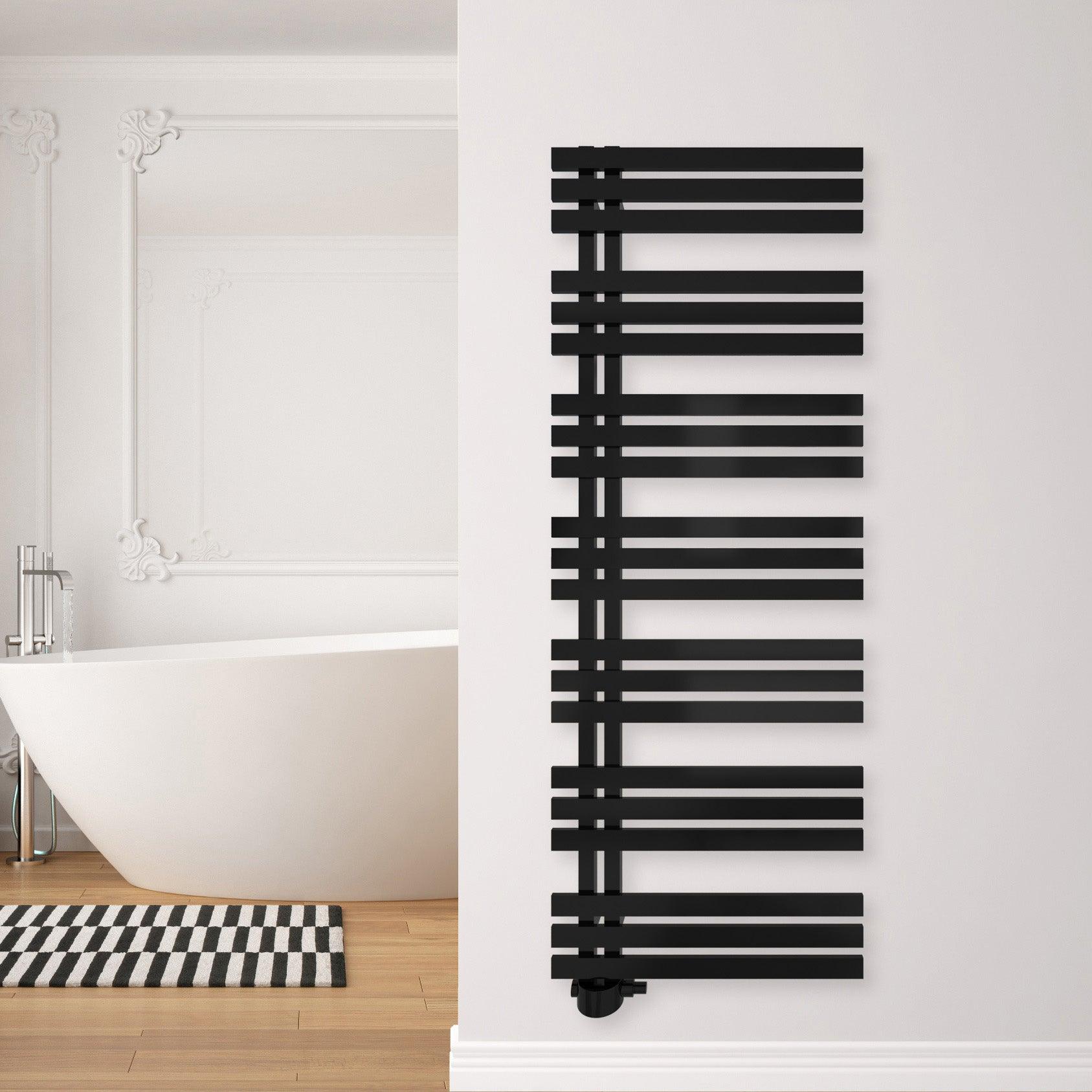 Badheizkörper Abell mit Seitenanschluss schwarz matt - badheizkoerper.net