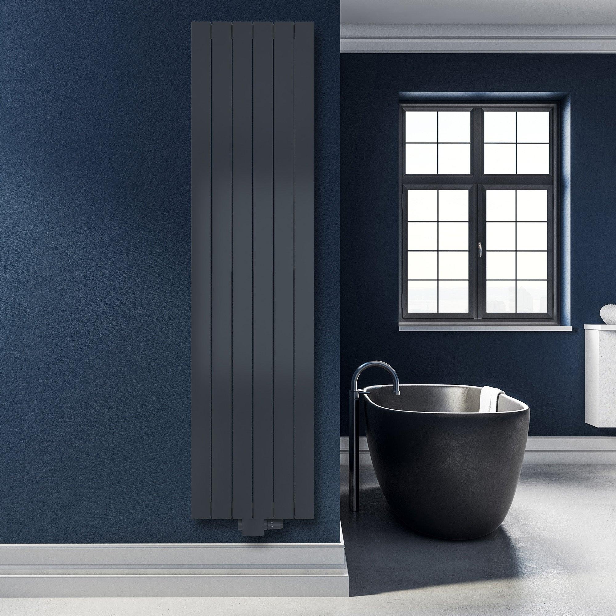 Badheizkörper Terius mit Mittelanschluss anthrazit matt - badheizkoerper.net