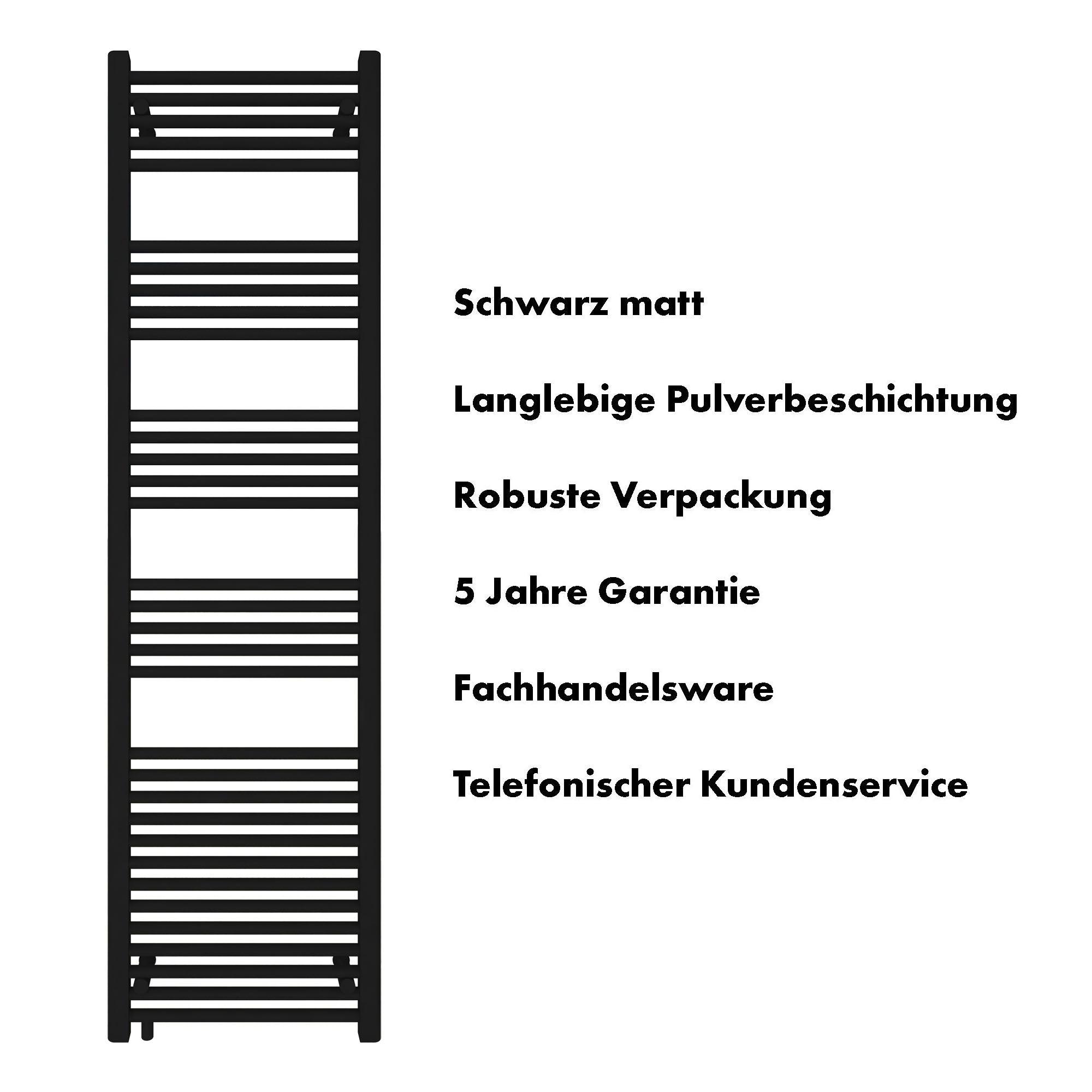 Badheizkörper Pegasus mit Seitenanschluss schwarz matt - badheizkoerper.net