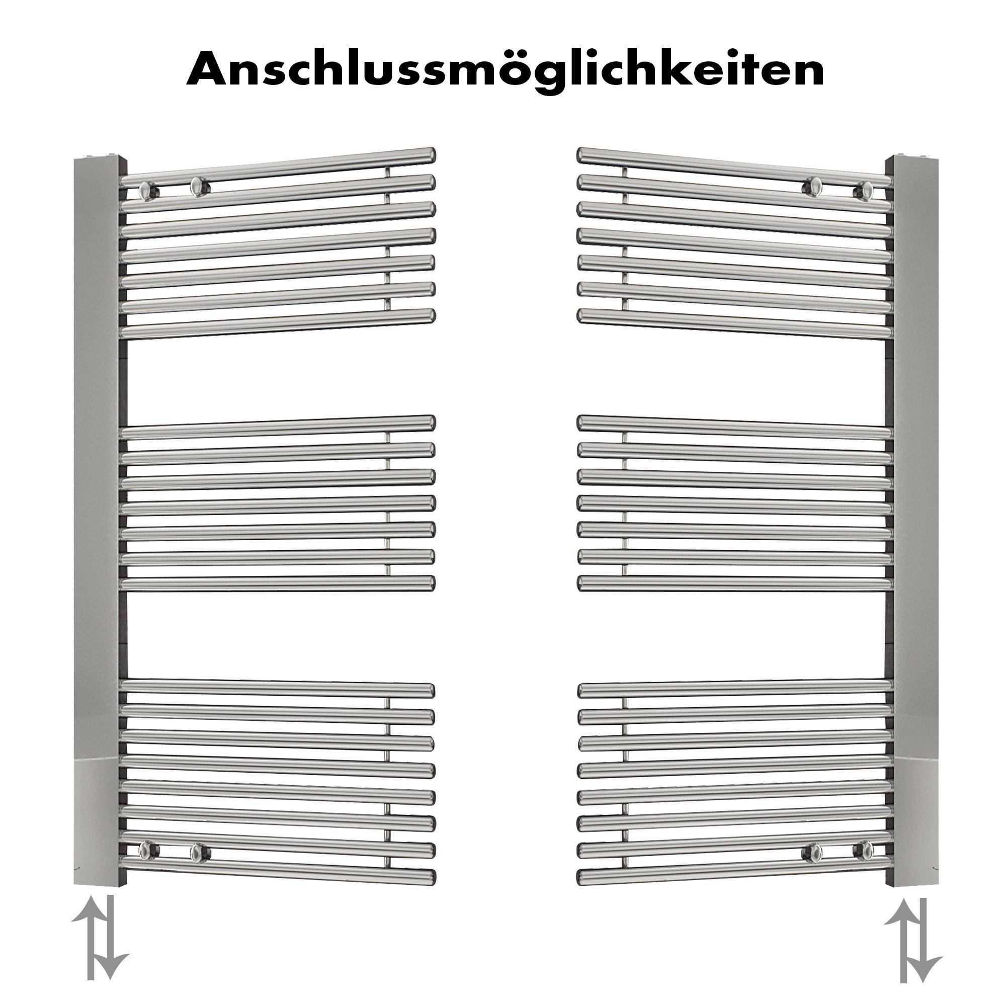 Badheizkörper Cursa mit Seitenanschluss chrom - badheizkoerper.net