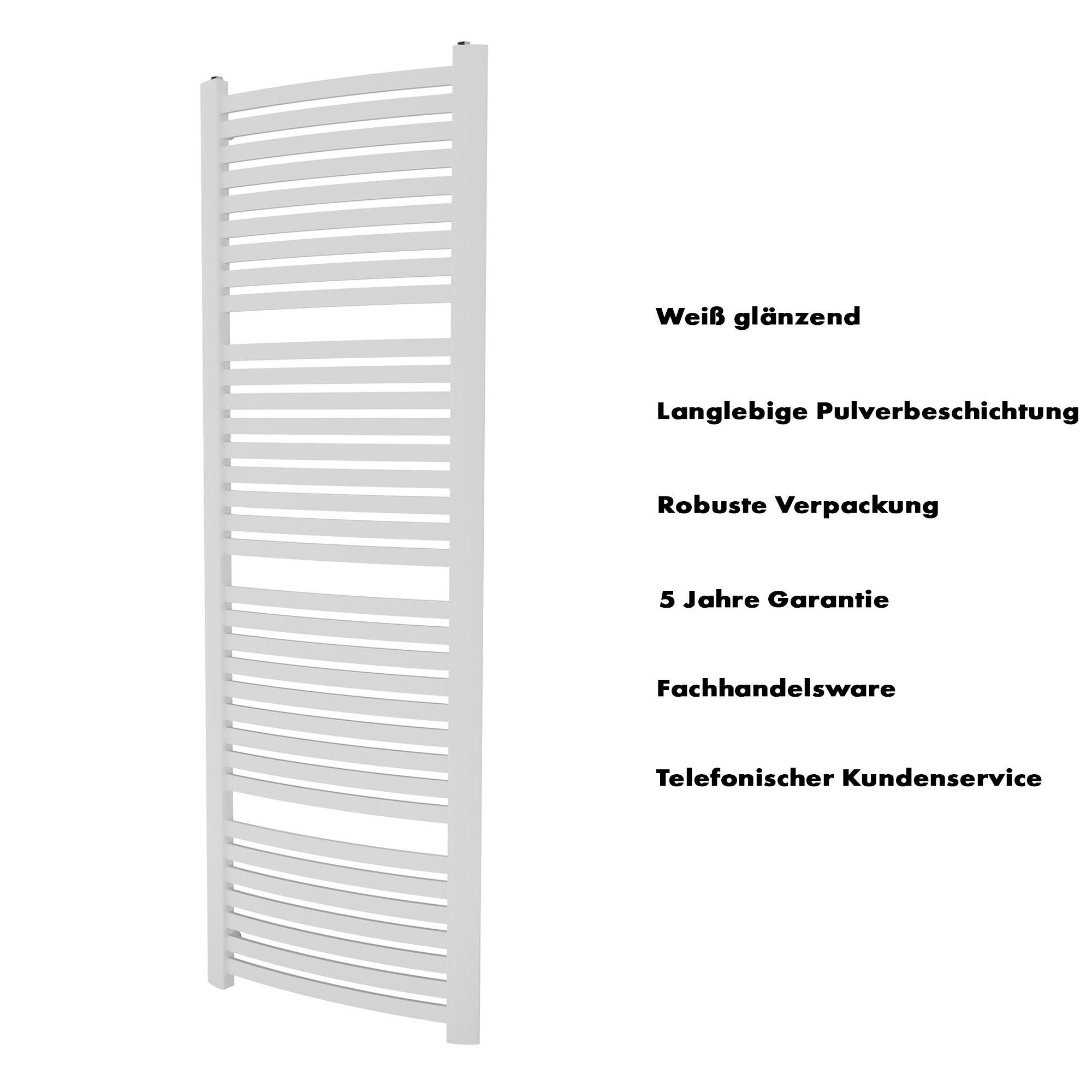 Badheizkörper Fang mit Seitenanschluss weiß - badheizkoerper.net