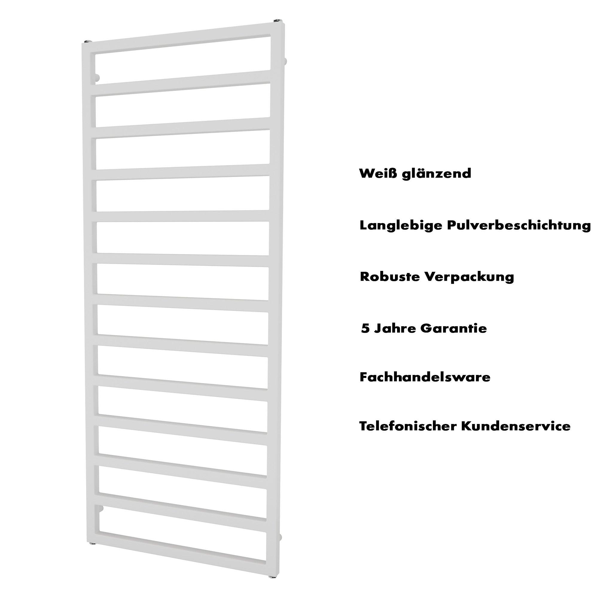 Badheizkörper Segin mit Mittelanschluss weiß - badheizkoerper.net