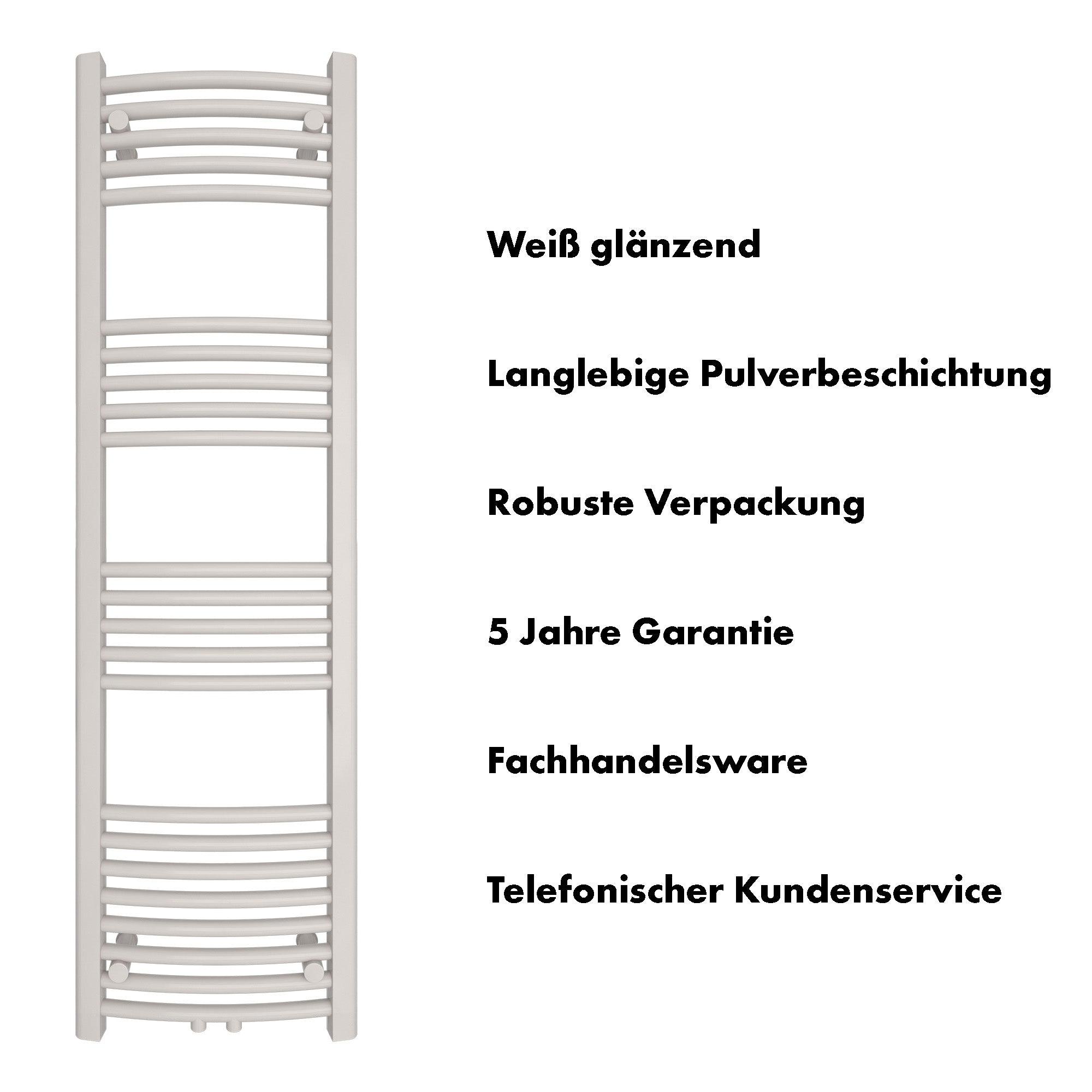 Badheizkörper Columba gebogen mit Mittelanschluss - badheizkoerper.net