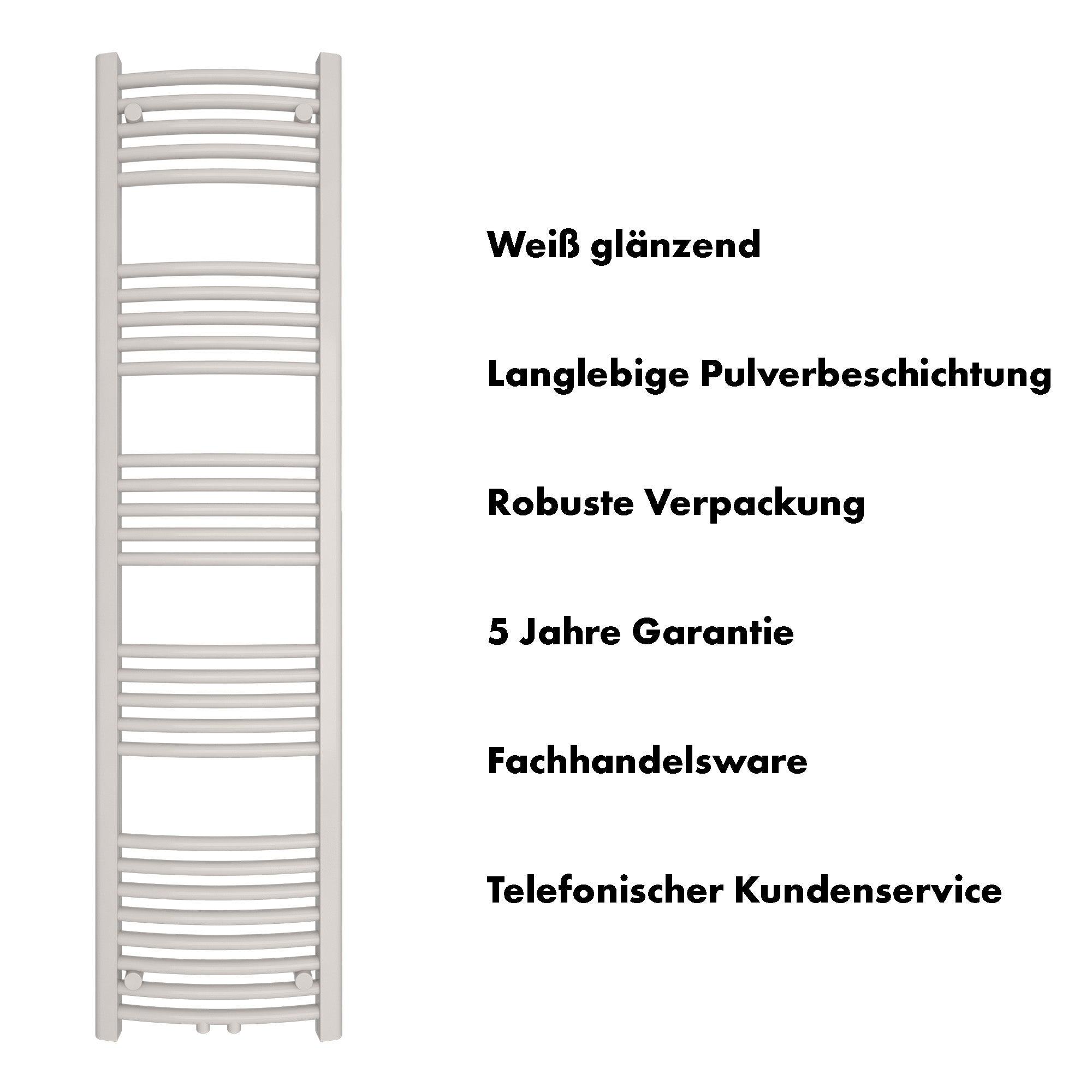 Badheizkörper Columba gebogen mit Mittelanschluss - badheizkoerper.net