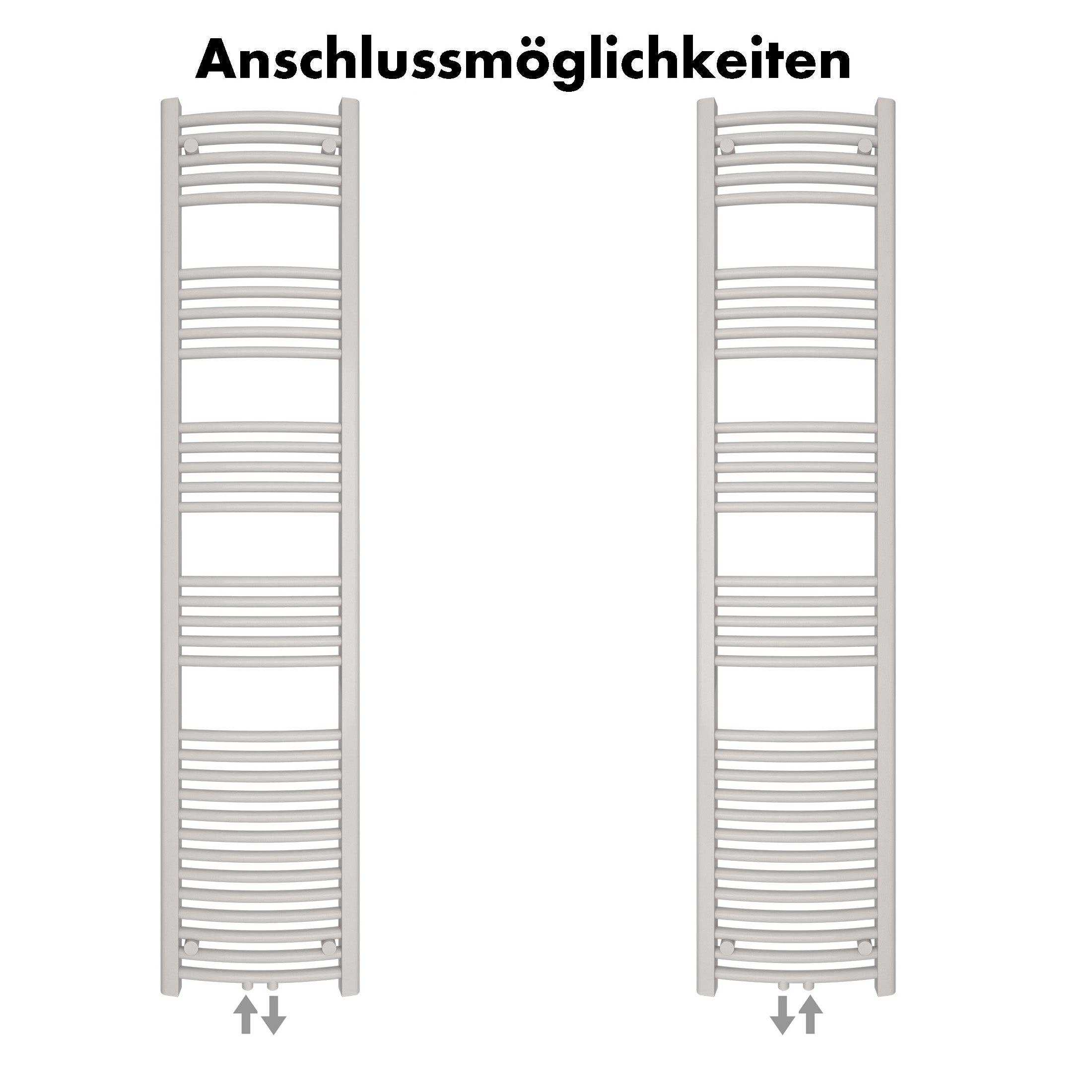 Badheizkörper Columba gebogen mit Mittelanschluss - badheizkoerper.net