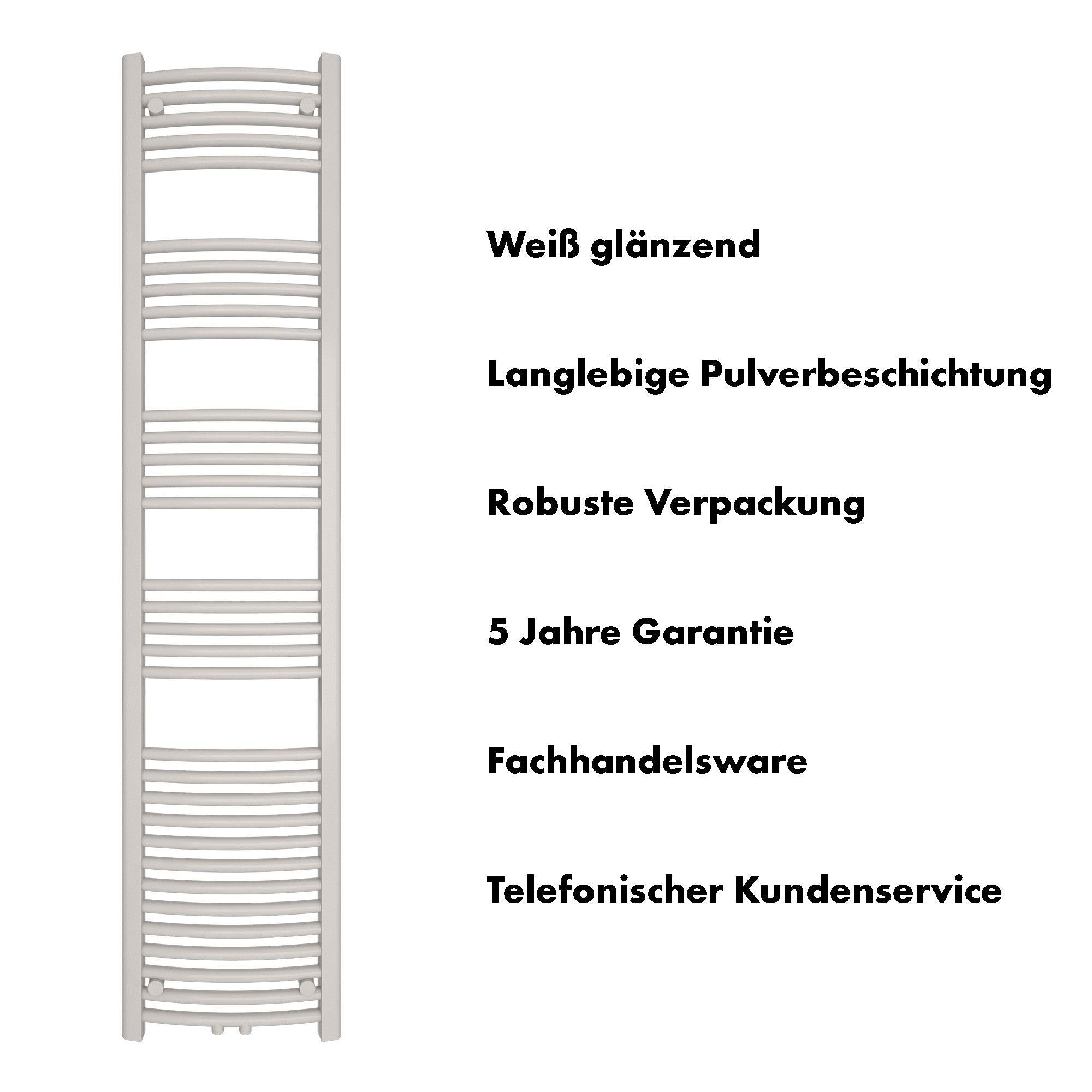 Badheizkörper Columba gebogen mit Mittelanschluss - badheizkoerper.net