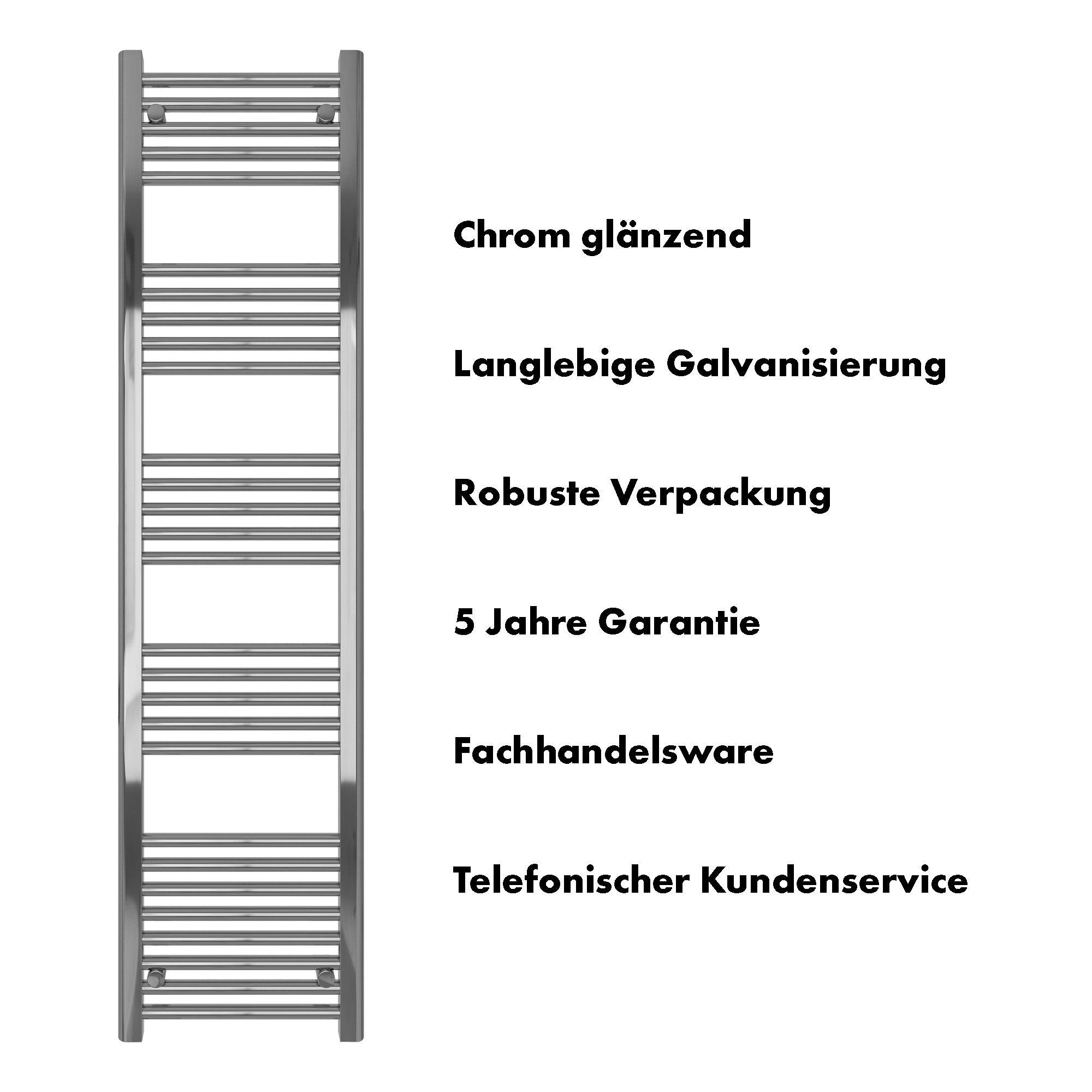 Badheizkörper Leo mit Seitenanschluss chrom - badheizkoerper.net