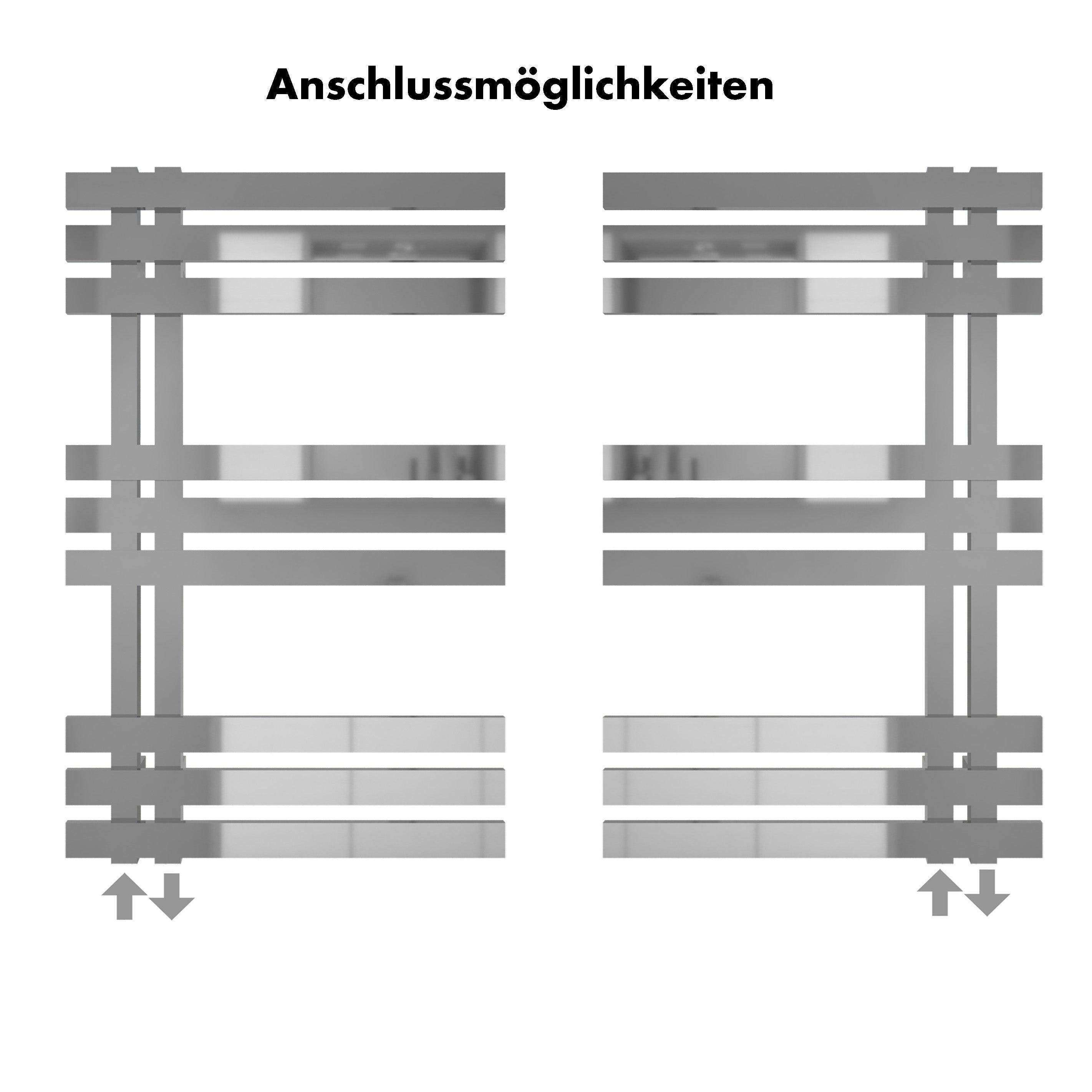 Badheizkörper Abell mit Seitenanschluss chrom - badheizkoerper.net