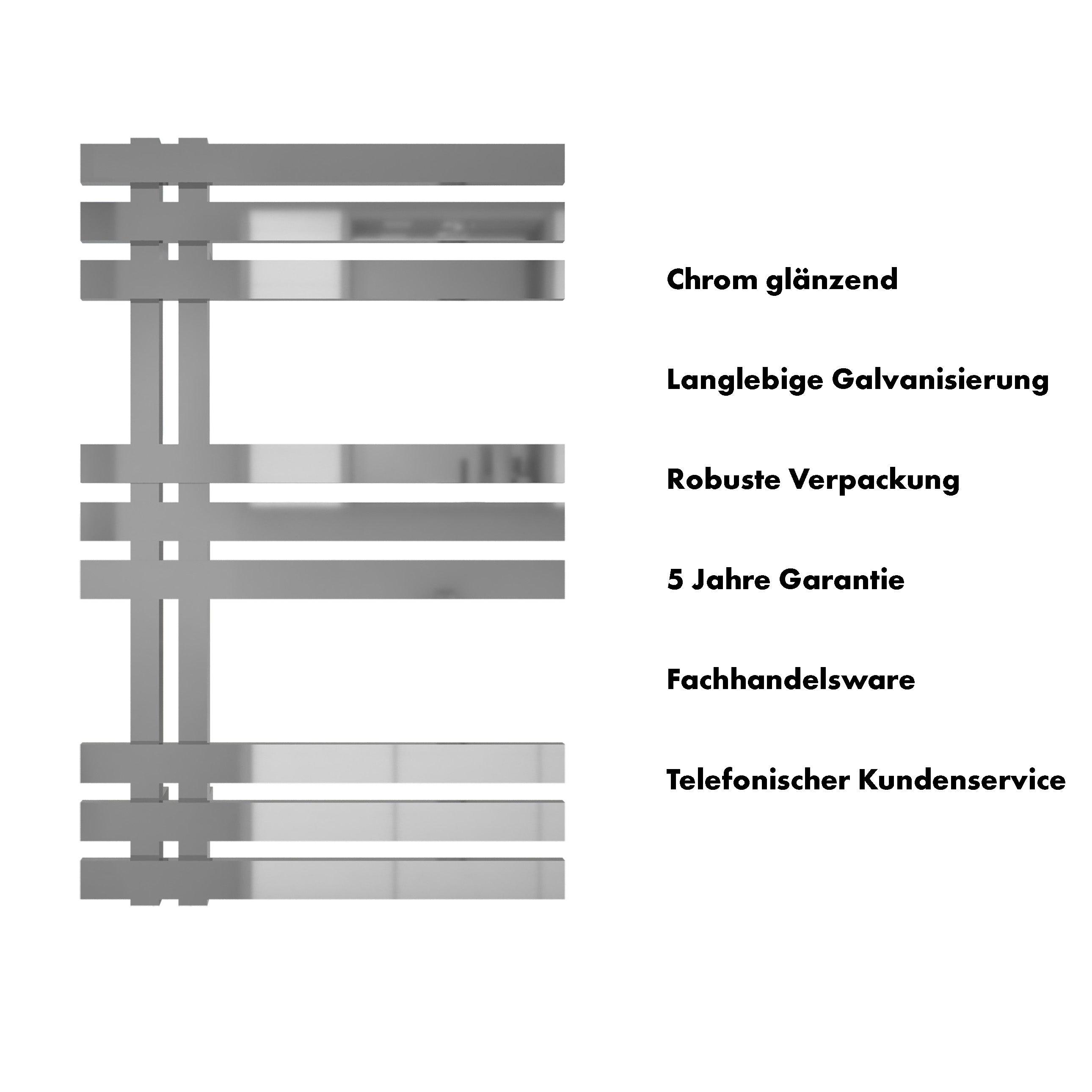 Badheizkörper Abell mit Seitenanschluss chrom - badheizkoerper.net