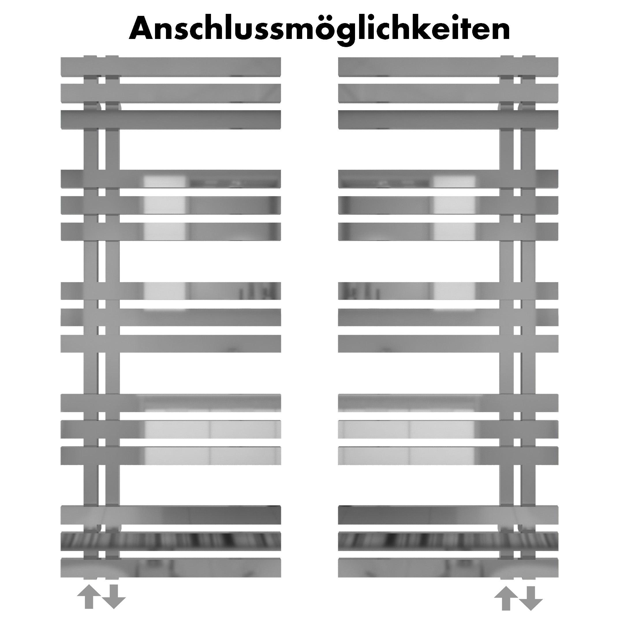 Badheizkörper Abell mit Seitenanschluss chrom - badheizkoerper.net