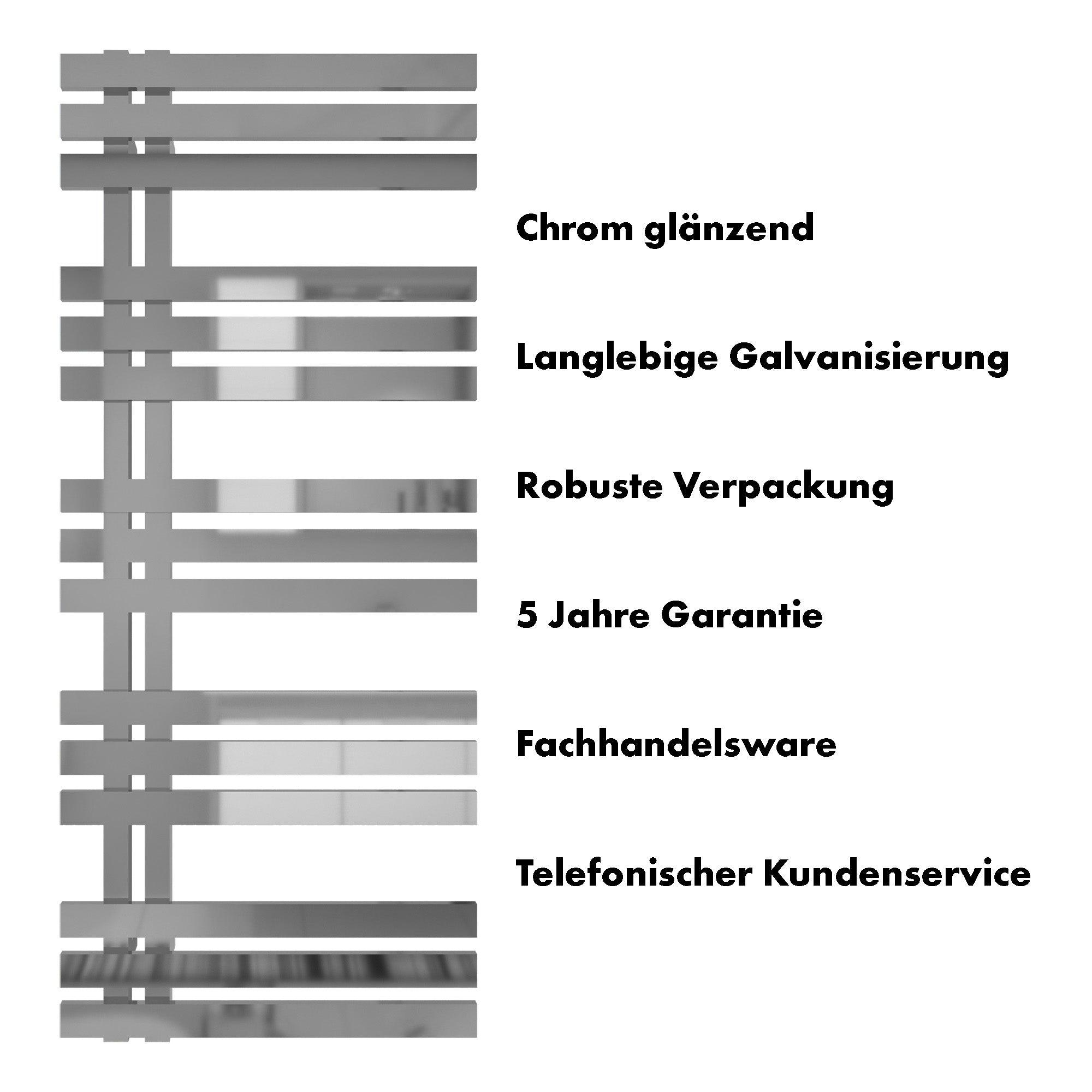 Badheizkörper Abell mit Seitenanschluss chrom - badheizkoerper.net