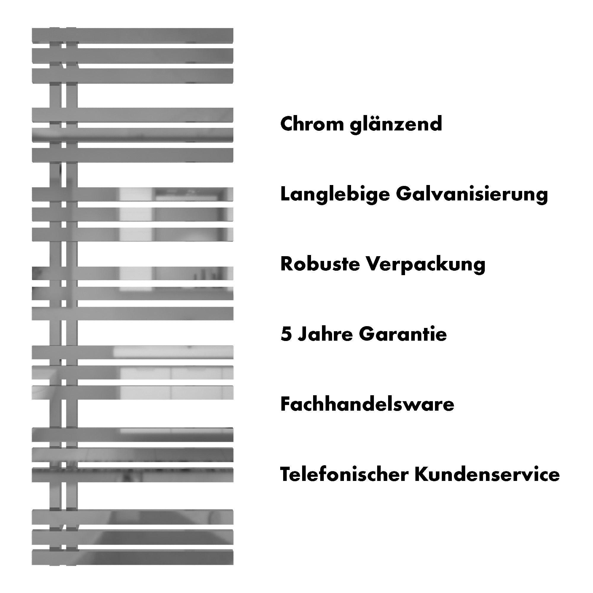 Badheizkörper Abell mit Seitenanschluss chrom - badheizkoerper.net